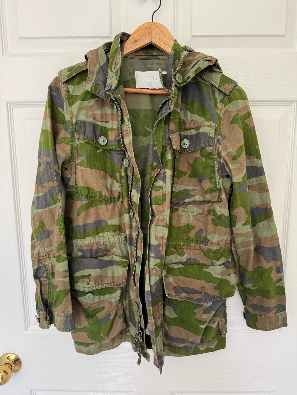 J. Crew Olive and Brown Camo Utility Field Jacket